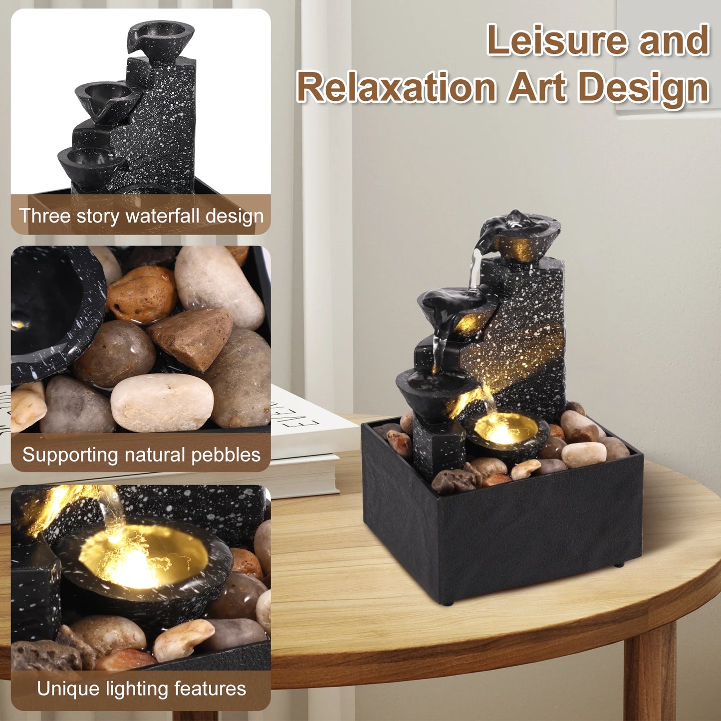 Artistic Waterfall Desk Fountain Ornament for Home Decor