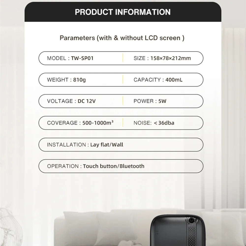 Smart Aroma Diffuser With Bluetooth App For Home Fragrance