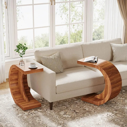 C Shaped End Tables For Compact Space Living Rooms