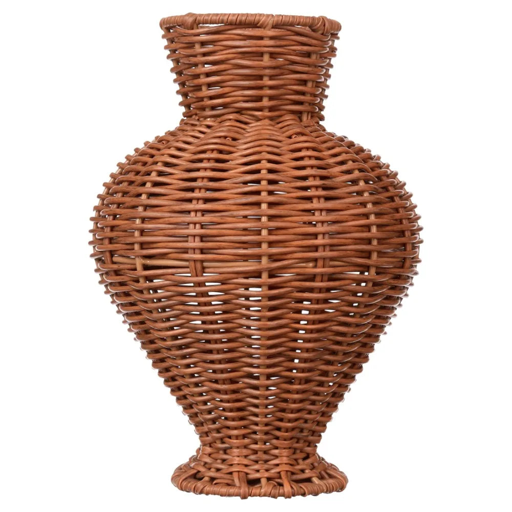 Woven Faux Rattan Indoor Vase For Home Decor Display
