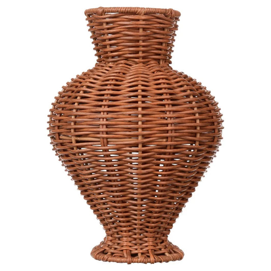 Woven Faux Rattan Indoor Vase For Home Decor Display