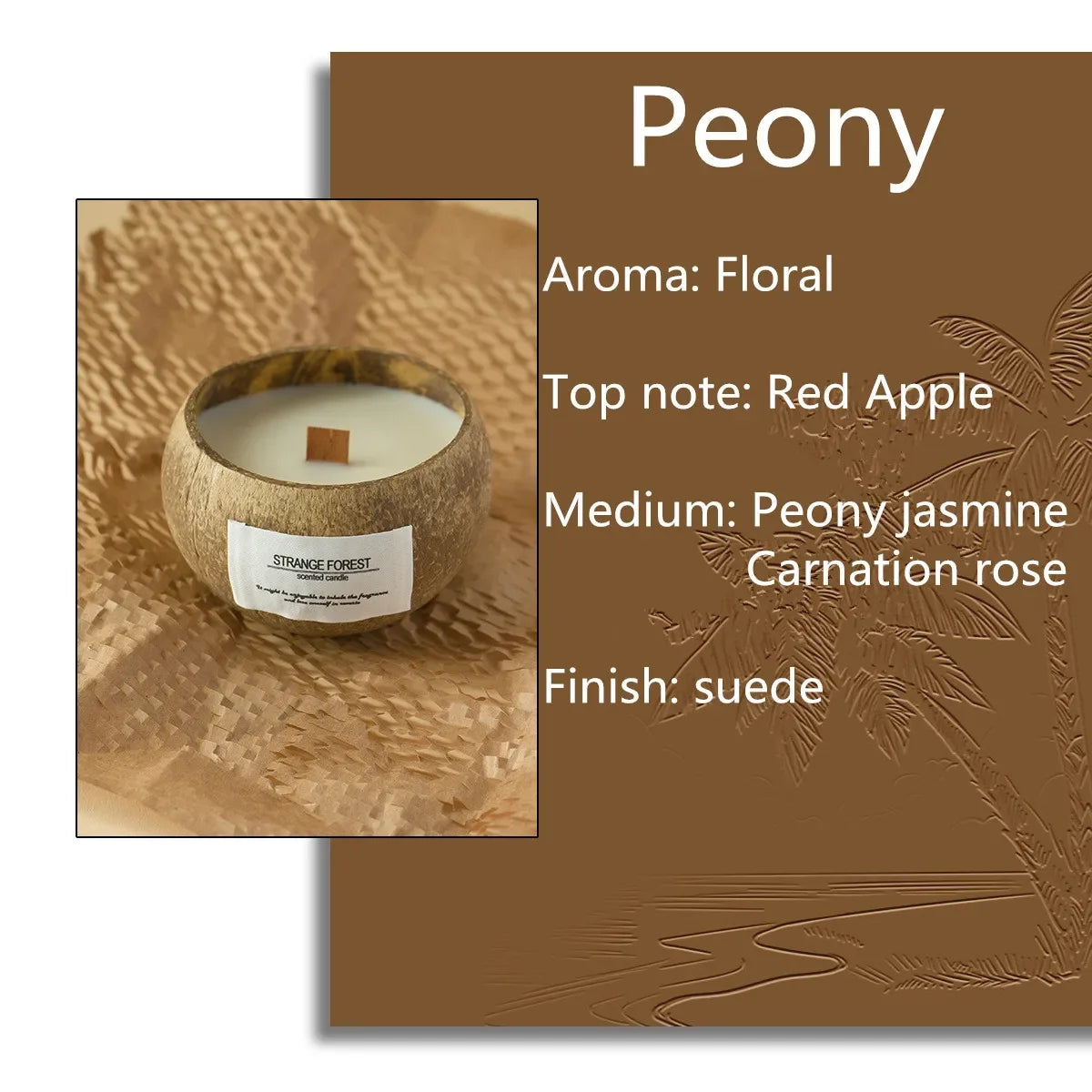 Handmade Soy Wax Scented Candles Coconut Shell Gift Set