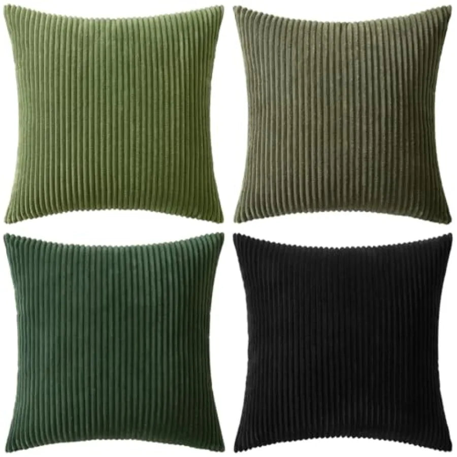 Boho Farmhouse Throw Pillow Cover Set Of 4 Corduroy Cushions