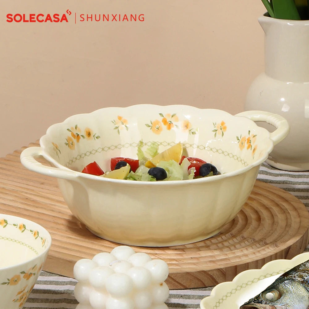 Shunxiang French Floral Ceramic Dinnerware Set