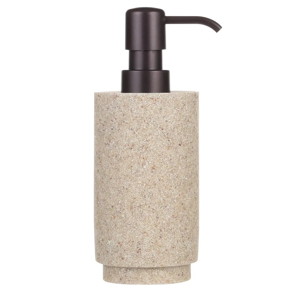Sandstone Bath Accessory Set Resin Soap Pump Toothbrush Holder Tumbler