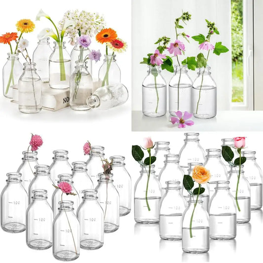 Glass Bud Vase Set of 12 Decorative Vases for Centerpiece