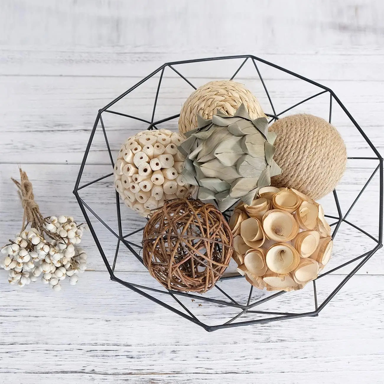 Handmade Woven Rattan Balls Vase Fillers For Home Decor