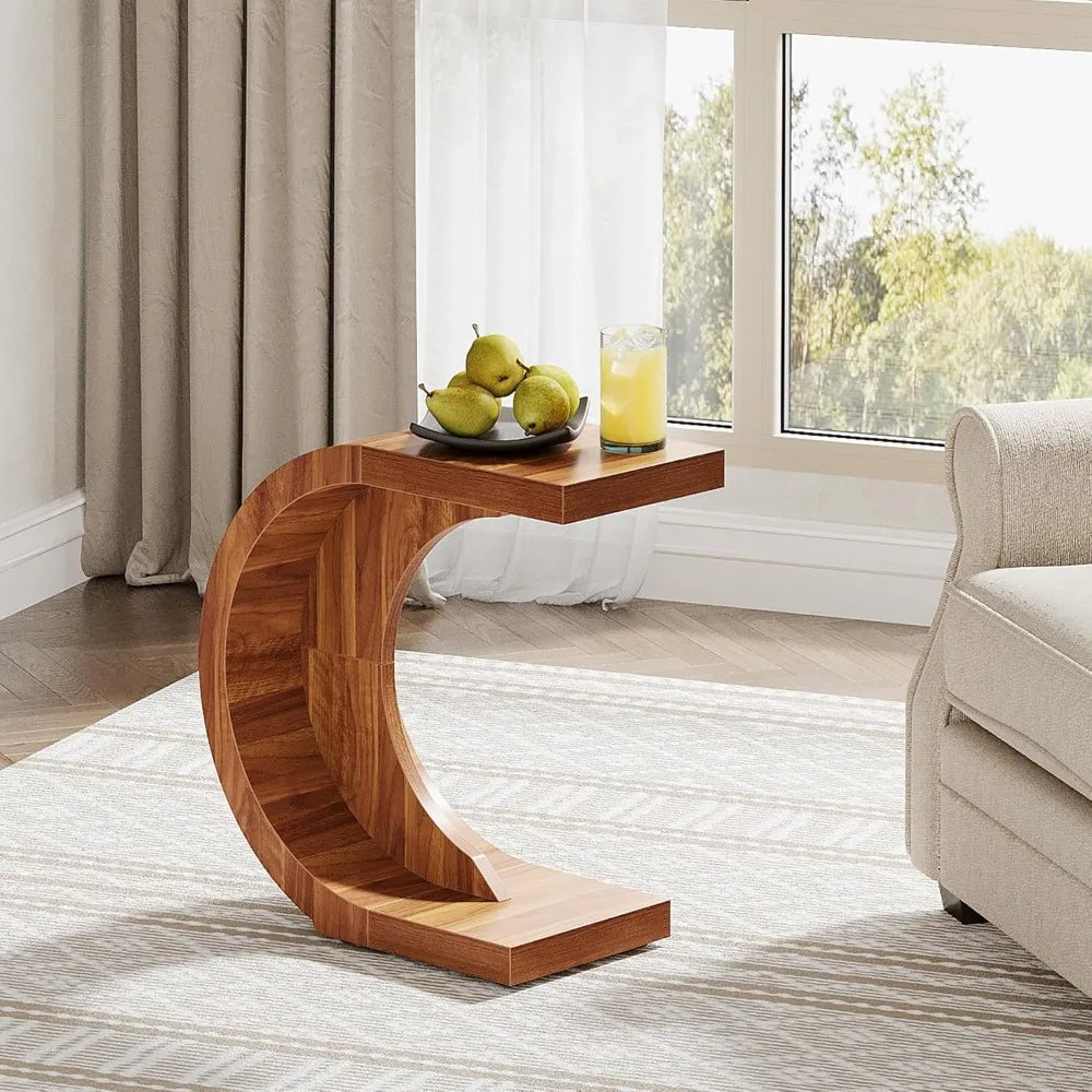 C Shaped End Tables For Compact Space Living Rooms
