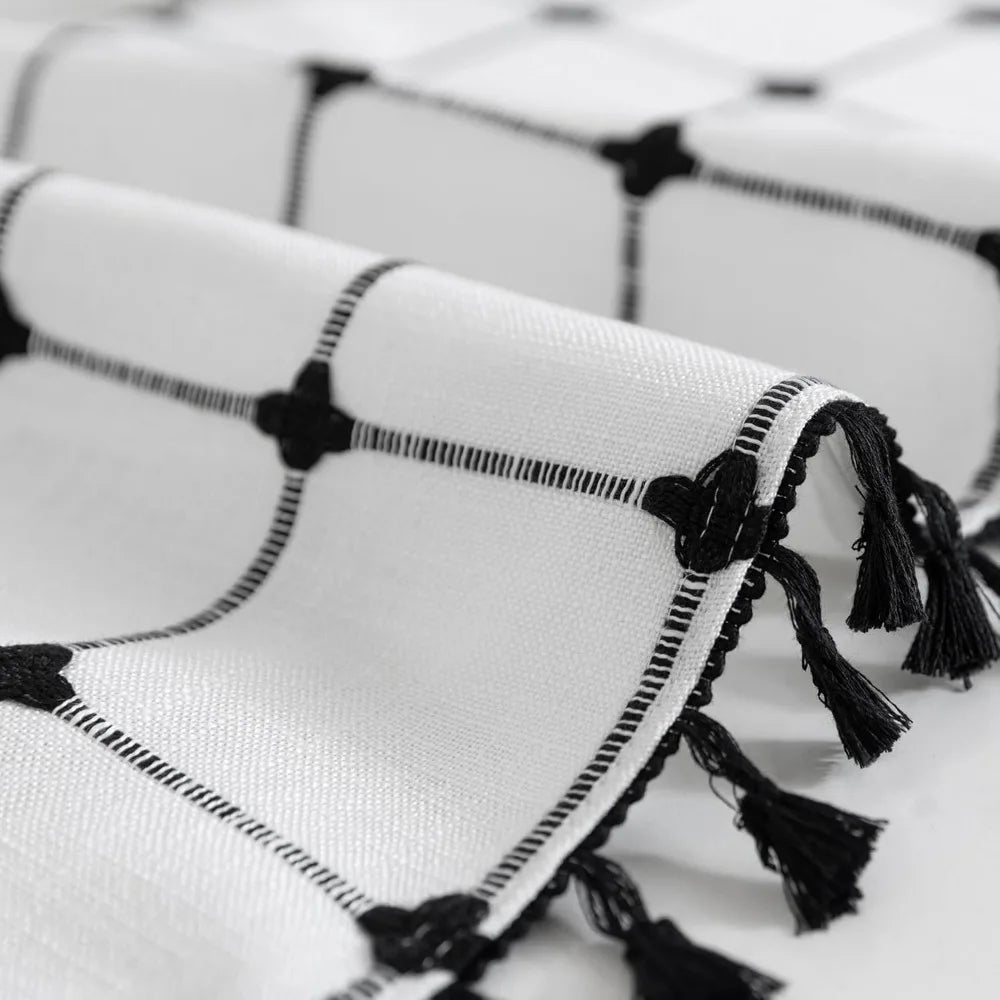 No Hook Shower Curtain With Snap In Liner Boho Jacquard