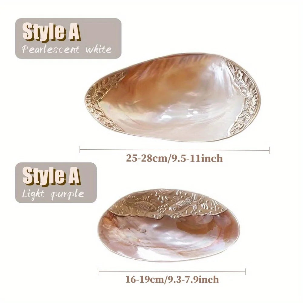 Handmade Retro Shell Tray Jewelry Dish Mother Of Pearl Ornament