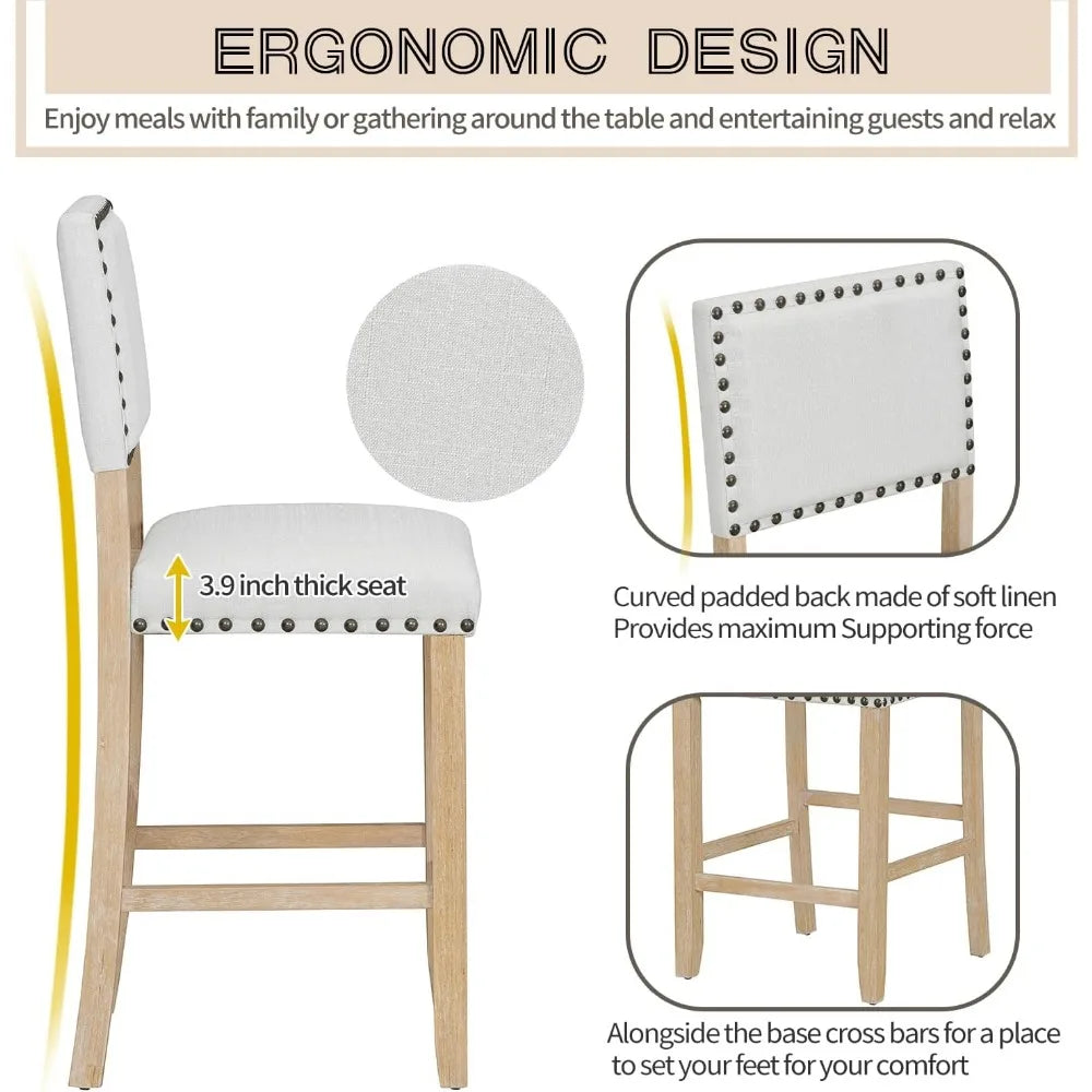 Ticify 5 Piece Dining Set Rectangular Table And Cushioned Chairs