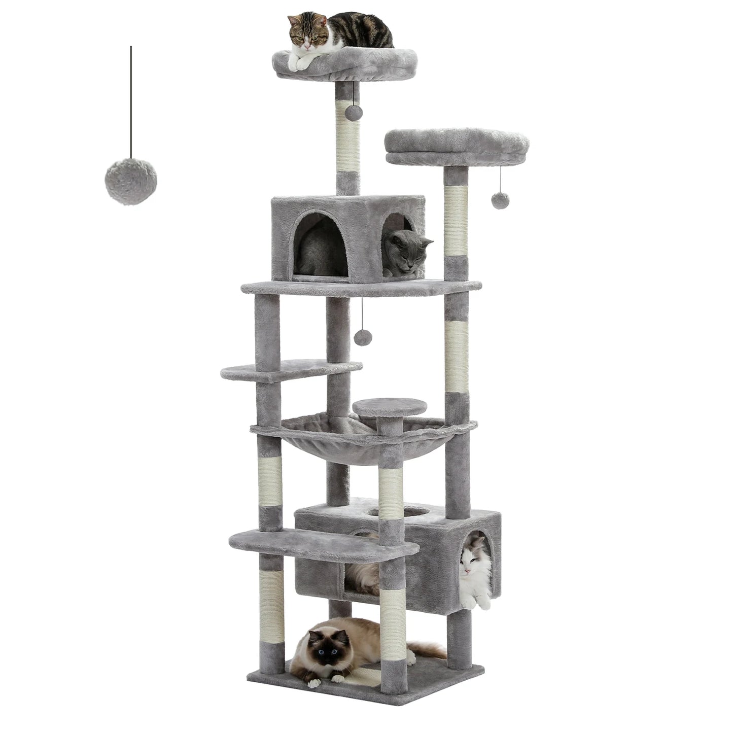 Cat Tree Tower Indoor Cats Sisal Posts Hammock Perches