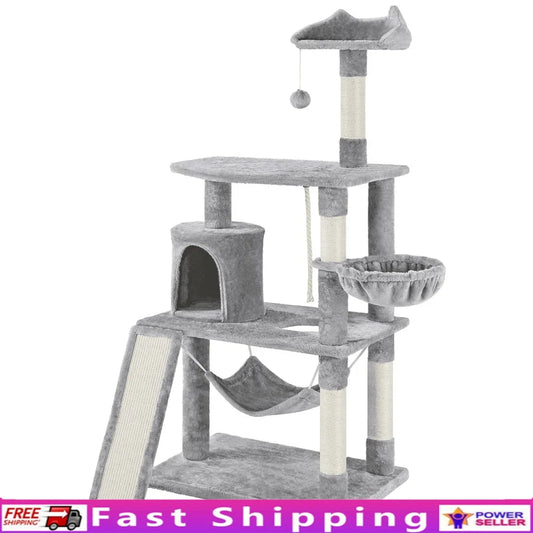 Multi Level Cat Tree With Condo Hammock And Scratching Post