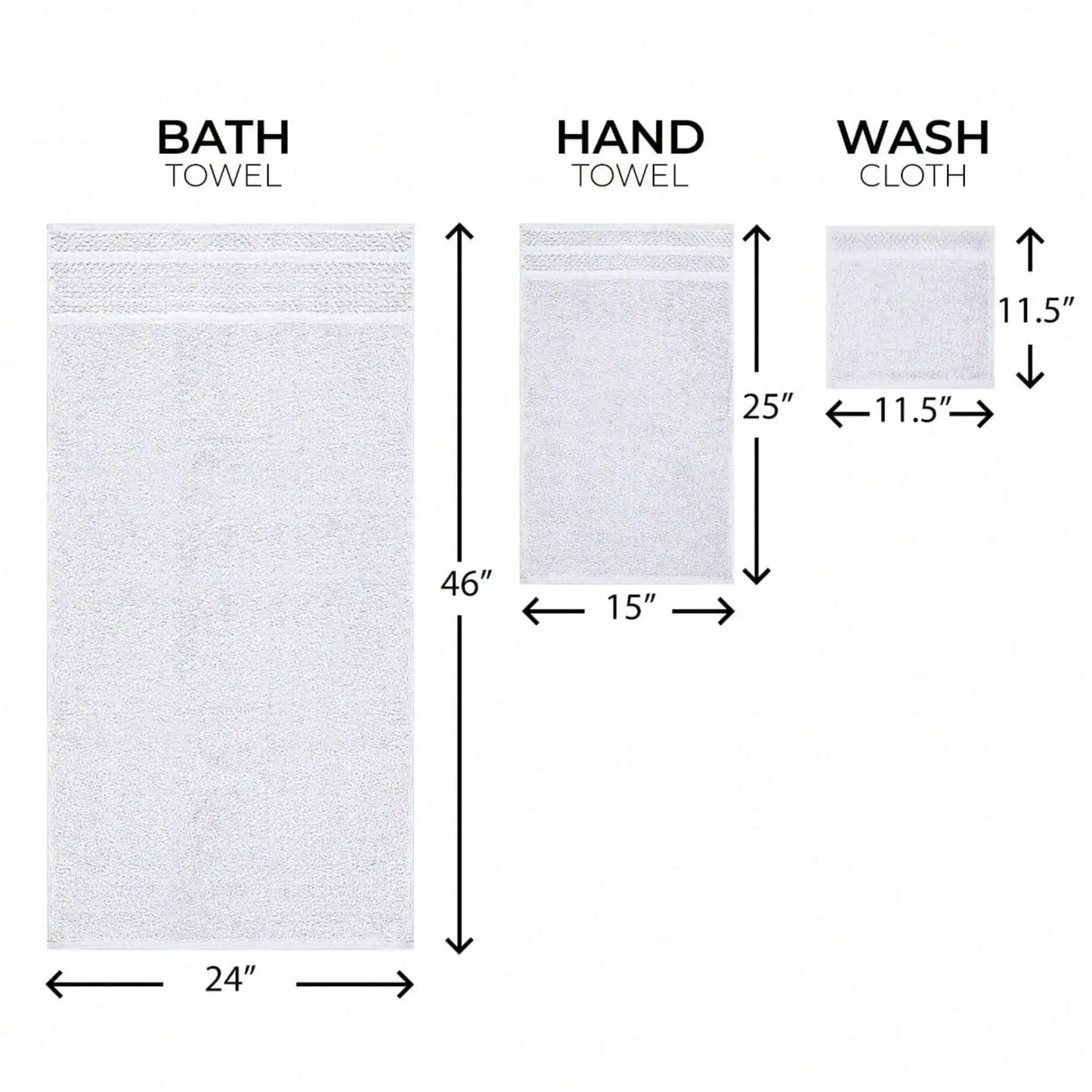 Cotton Bath Towel Set Highly Absorbent And Quick Dry Everyday