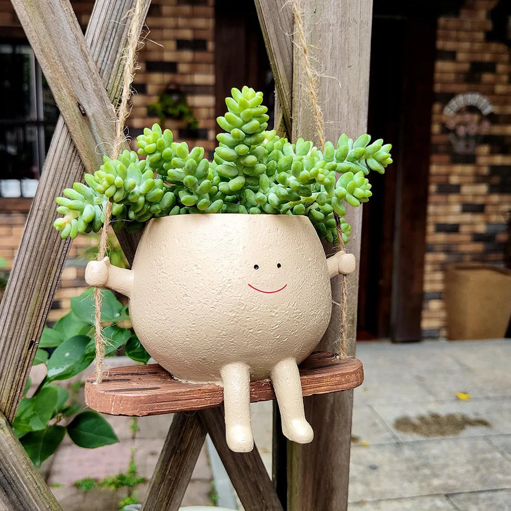 Resin Cartoon Wall Hanging Planter For Succulents And Plants