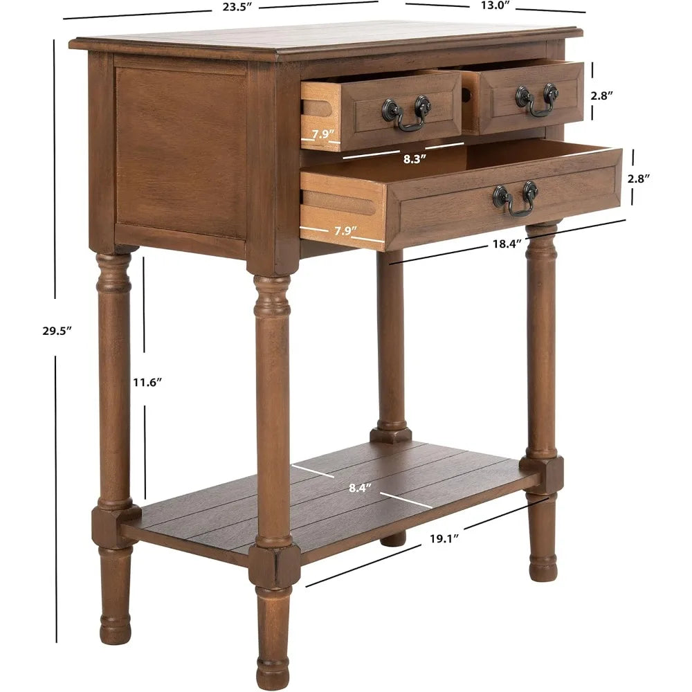 Primrose 3-Drawer Console Table SolidWoodStorageSolutionForEntrywaysAndLivingRooms