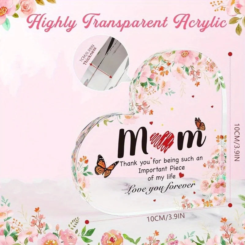 Engraved Mum Heart Plaque Gift From Daughter Or Son