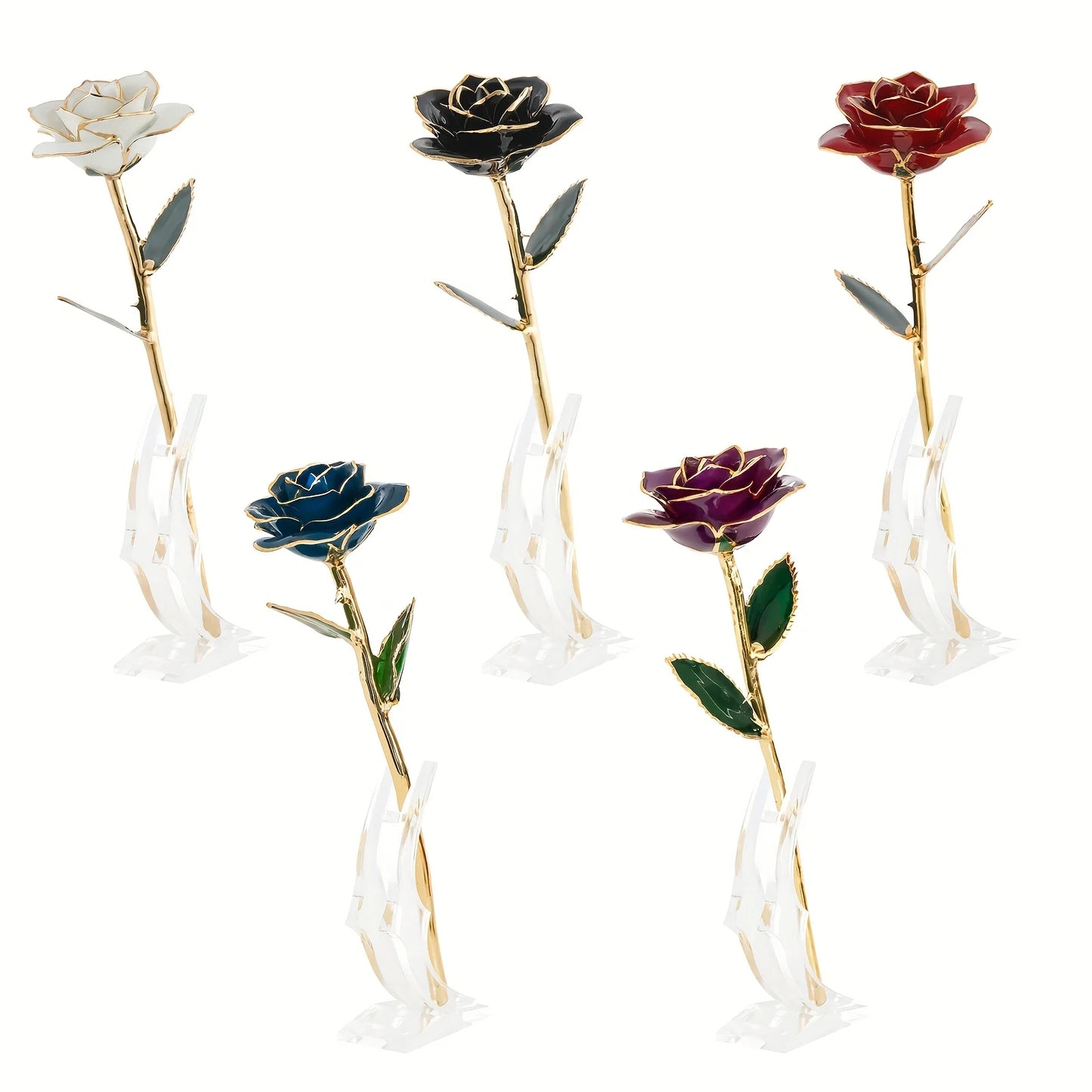 Lacquered Metal Rose Wedding Gift For Valentines Day