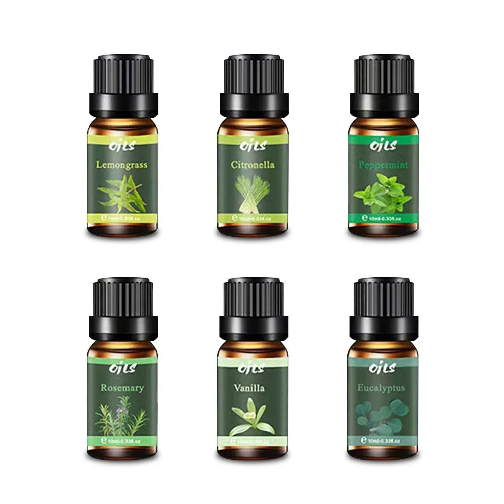 Six Natural Fragrances Essential Oil Set for Home Office Aromatherapy