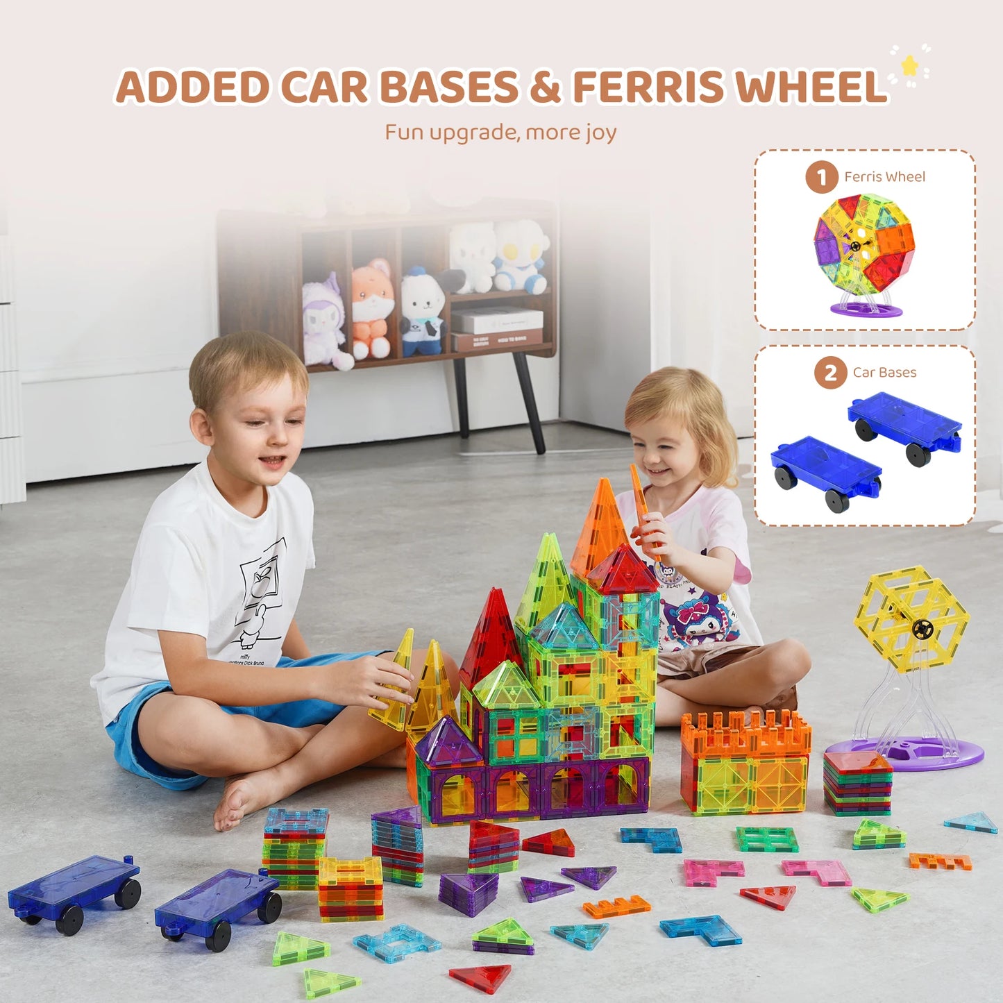 SucceBuy Magnetic Tiles Set For Montessori Educational Building Blocks PlaytimeFun