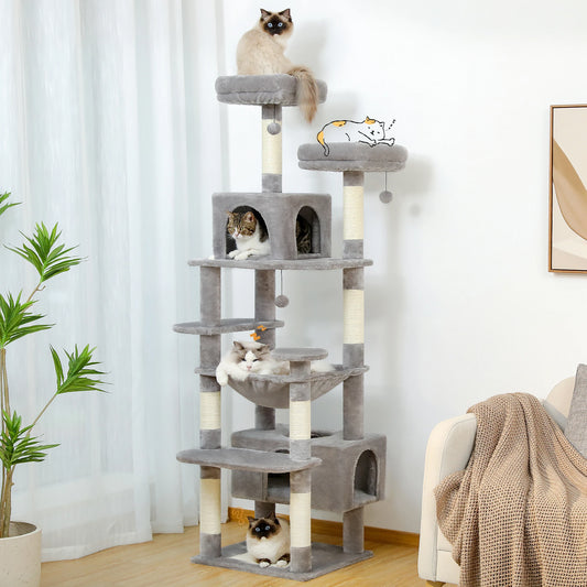 Cat Tree Tower Indoor Cats Sisal Posts Hammock Perches
