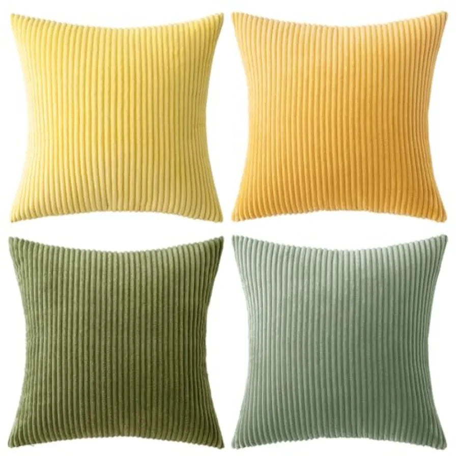 Boho Farmhouse Throw Pillow Cover Set Of 4 Corduroy Cushions