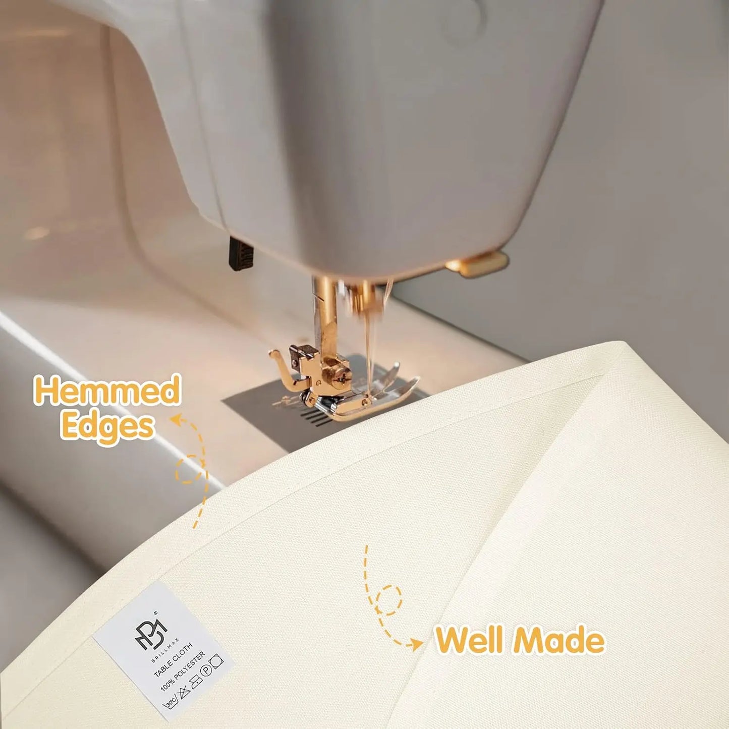 Six Pack Round Linen Polyester Tablecloths Washable for Weddings Receptions and Events