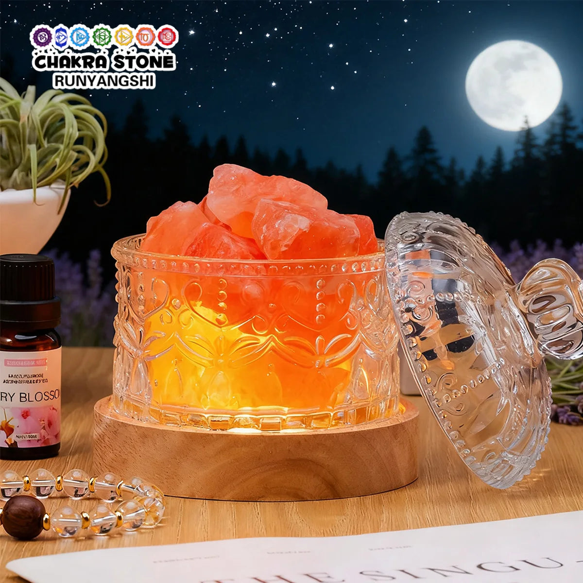 Natural Stone Crystal Set Box Bedside Table Ornaments Gift