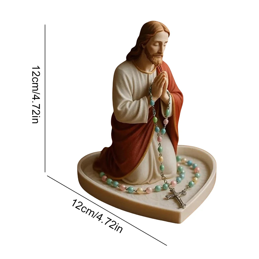 Virgin Mary Rosary Holder Statue Resin Our Lady Prayer Box