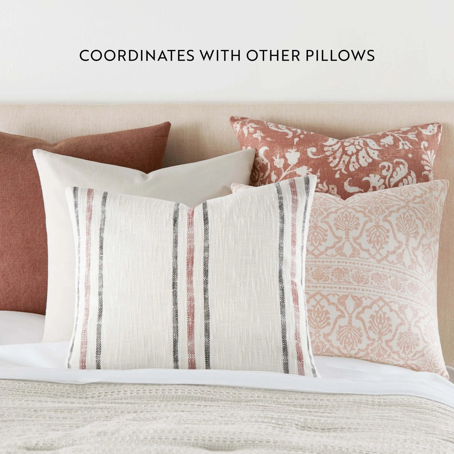 Floral And Stripe Decorative Throw Pillows For Sofa Boho Decor