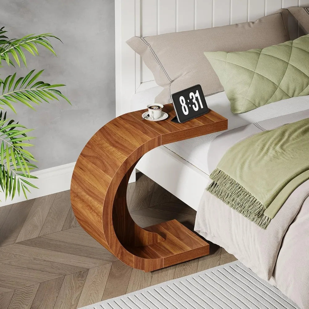 C Shaped End Tables For Compact Space Living Rooms