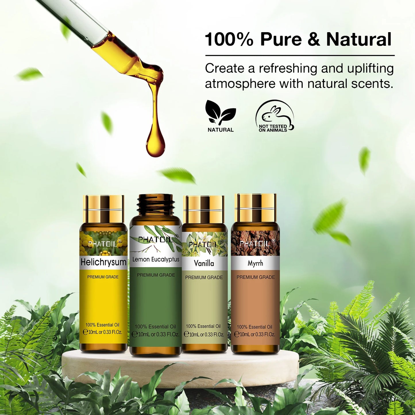 Pure Essential Oils Gift Set With Vanilla Sandalwood Neroli Helichrysum