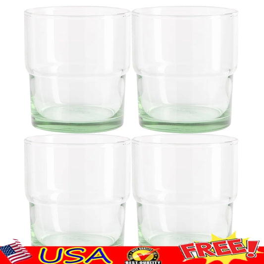 Recycled Glassware Set of Four Stackable Dishwasher Safe