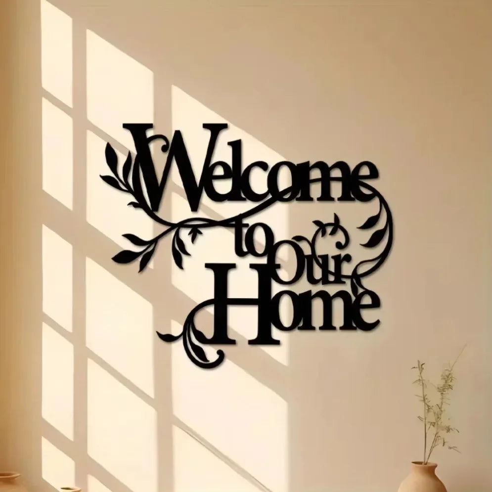 Welcome To Our Home Wall Sign Metal Pendant Home Decor