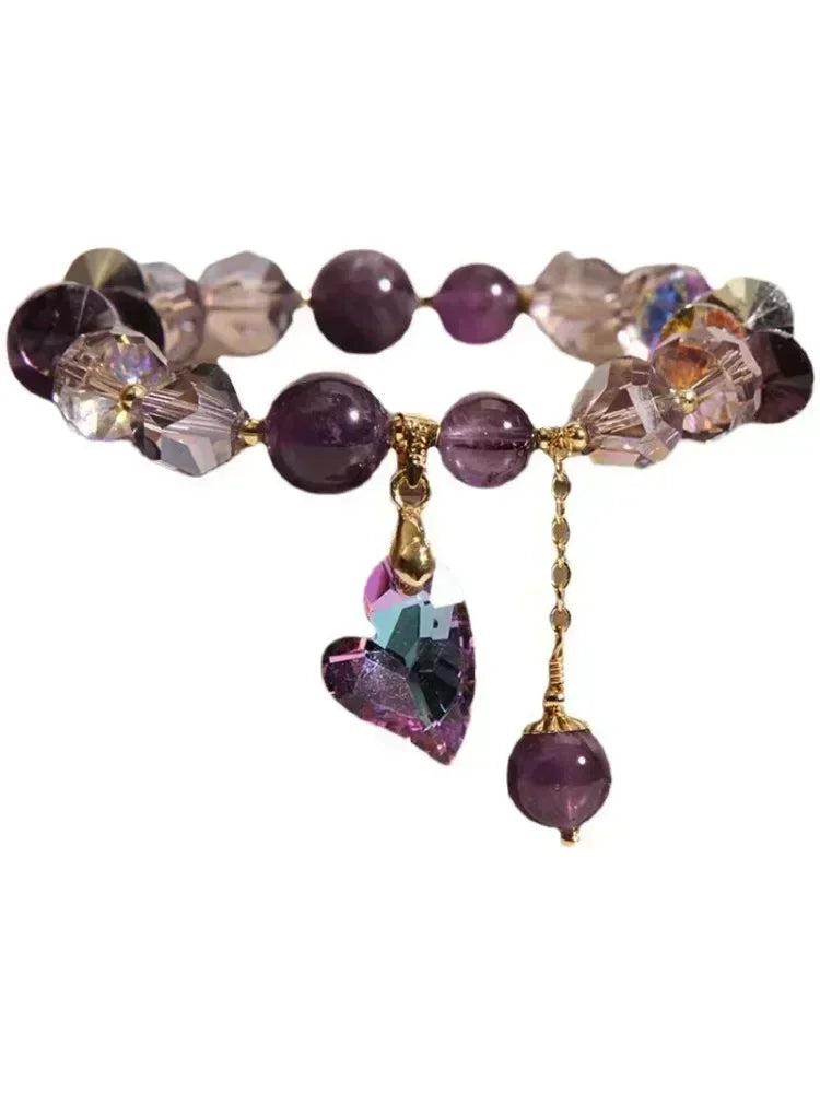 Natural Amethyst Bracelet for Women Handmade Boho Chic Jewelry