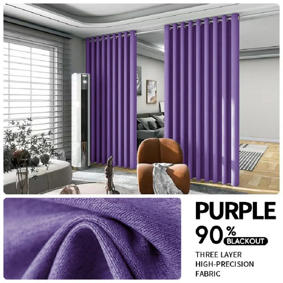 Two Pack Room Divider Curtain With Noise Reduction And Anti Rust Grommet Top For Living Room