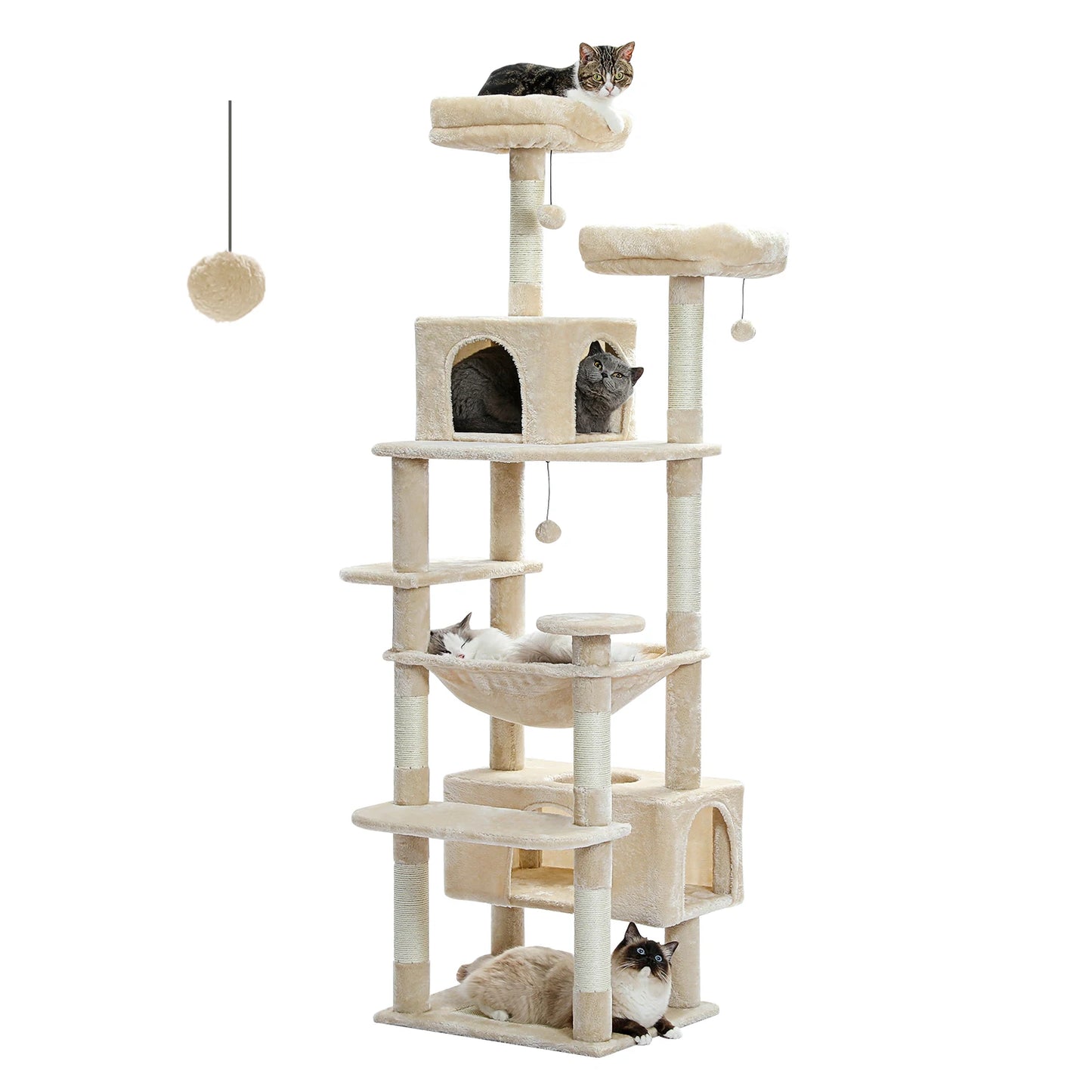 Cat Tree Tower Indoor Cats Sisal Posts Hammock Perches