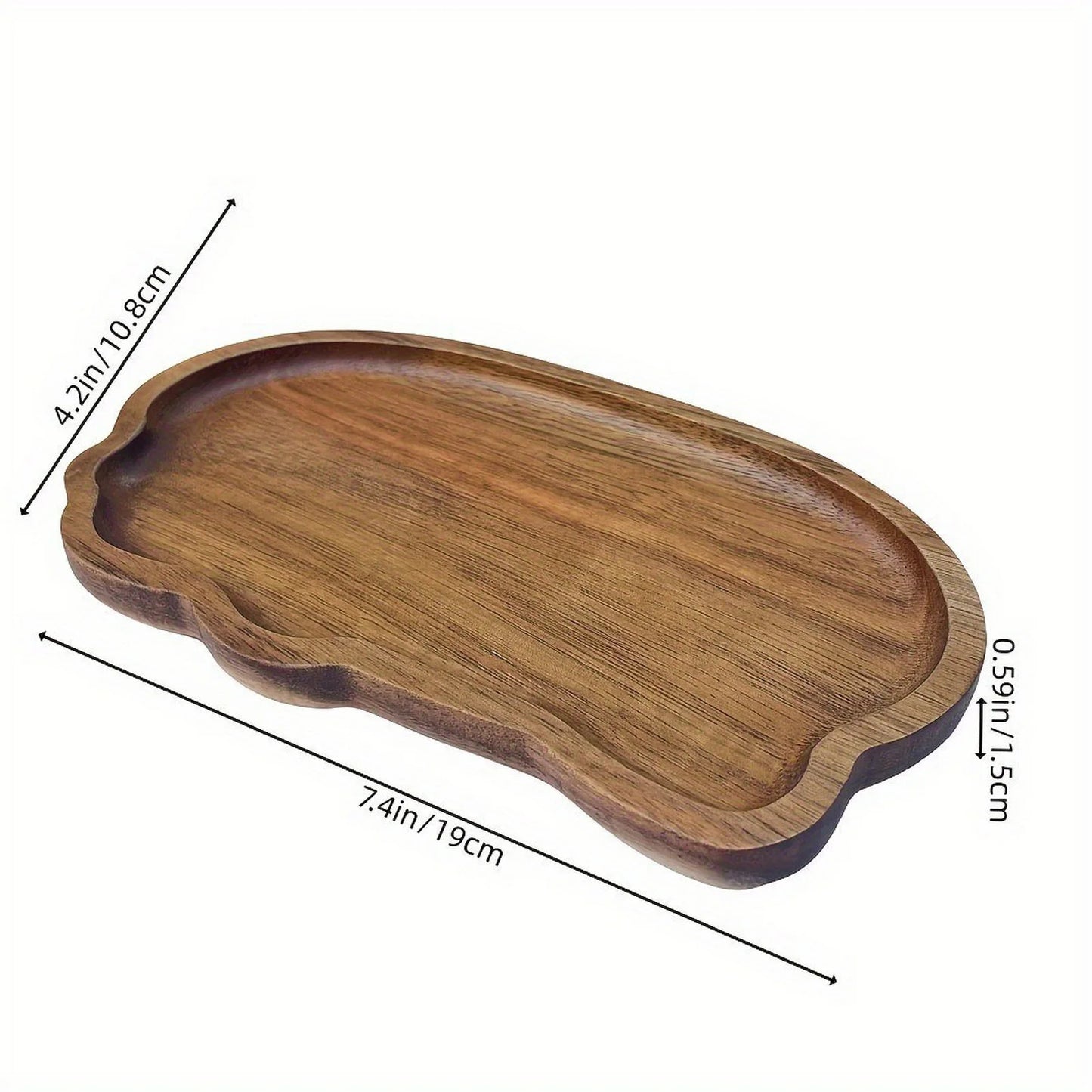 Japanese Style Acacia Wood Tray Serving Plate For Kitchen