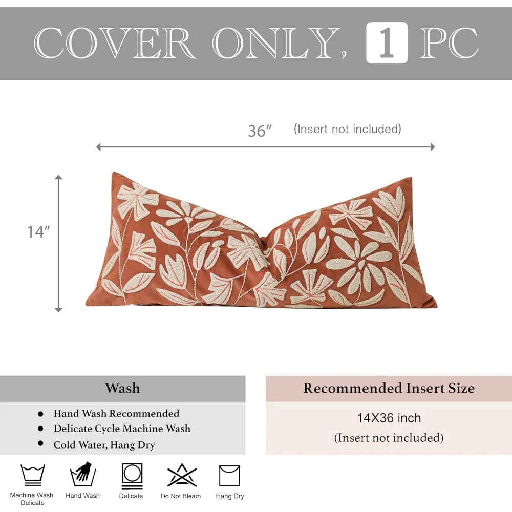 BlissBlush Velvet Fall Throw Pillow Cover Lumbar Farmhouse Decor