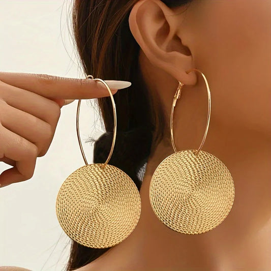Platinum-Plated Woven Hoop Earrings Hypoallergenic Handmade Jewelry