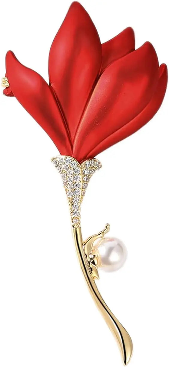 Floral Pearl Brooch Pins For Women Elegant Flower Jewelry