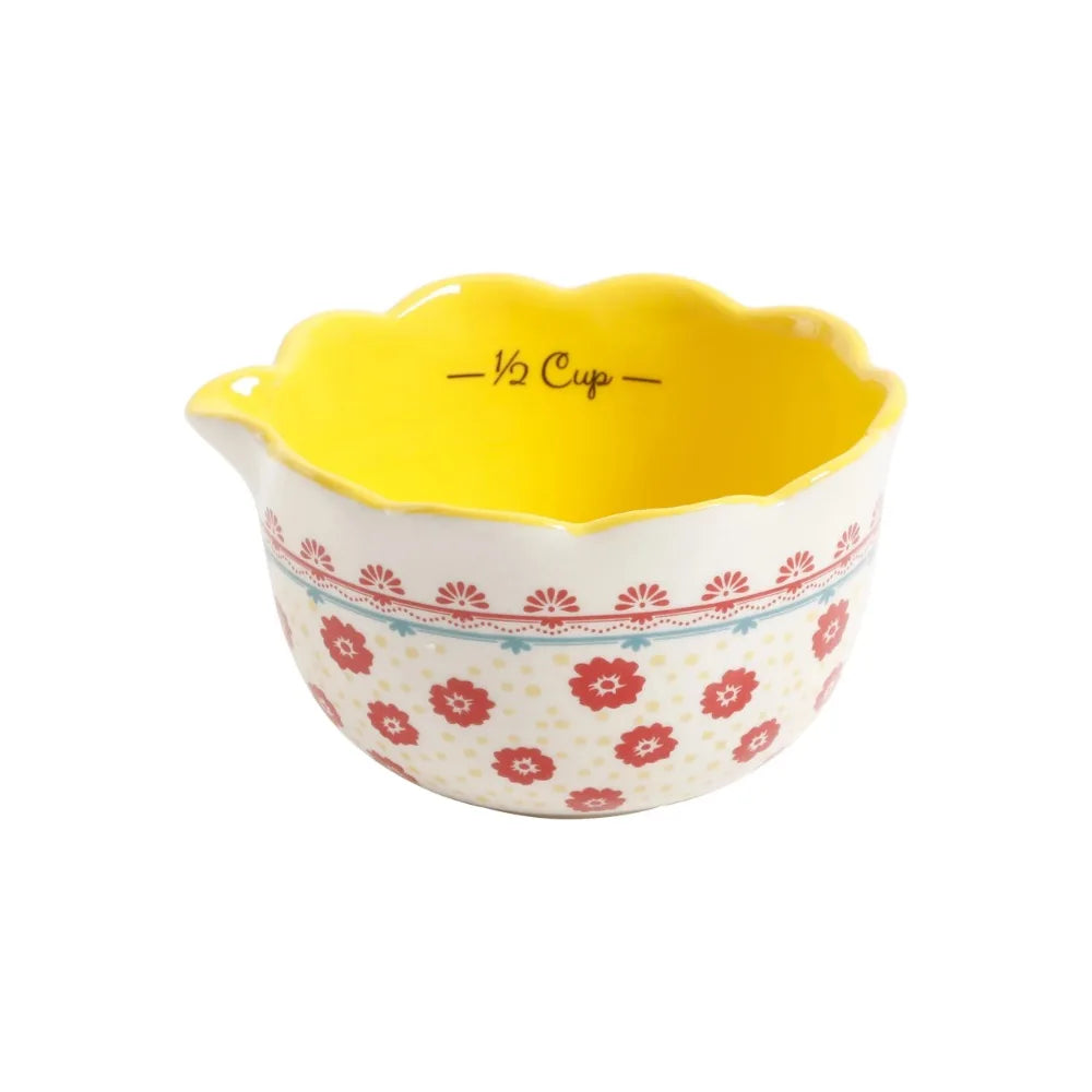 Durable Stoneware Measuring Cup Set Five Piece Kitchen