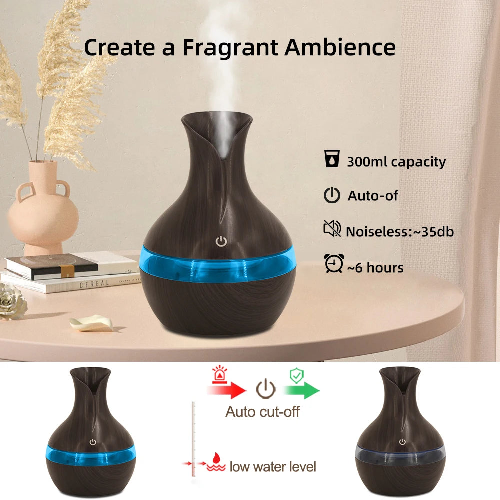 USB Humidifier And Essential Oil Diffuser Ultra Quiet Night Light