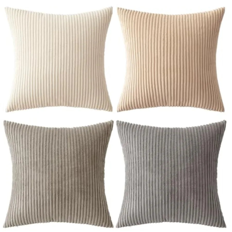Boho Farmhouse Throw Pillow Cover Set Of 4 Corduroy Cushions