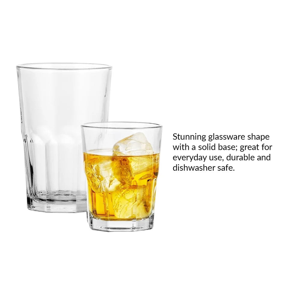 12 Piece Clear Drinkware Set for Entertaining and Dining Essentials
