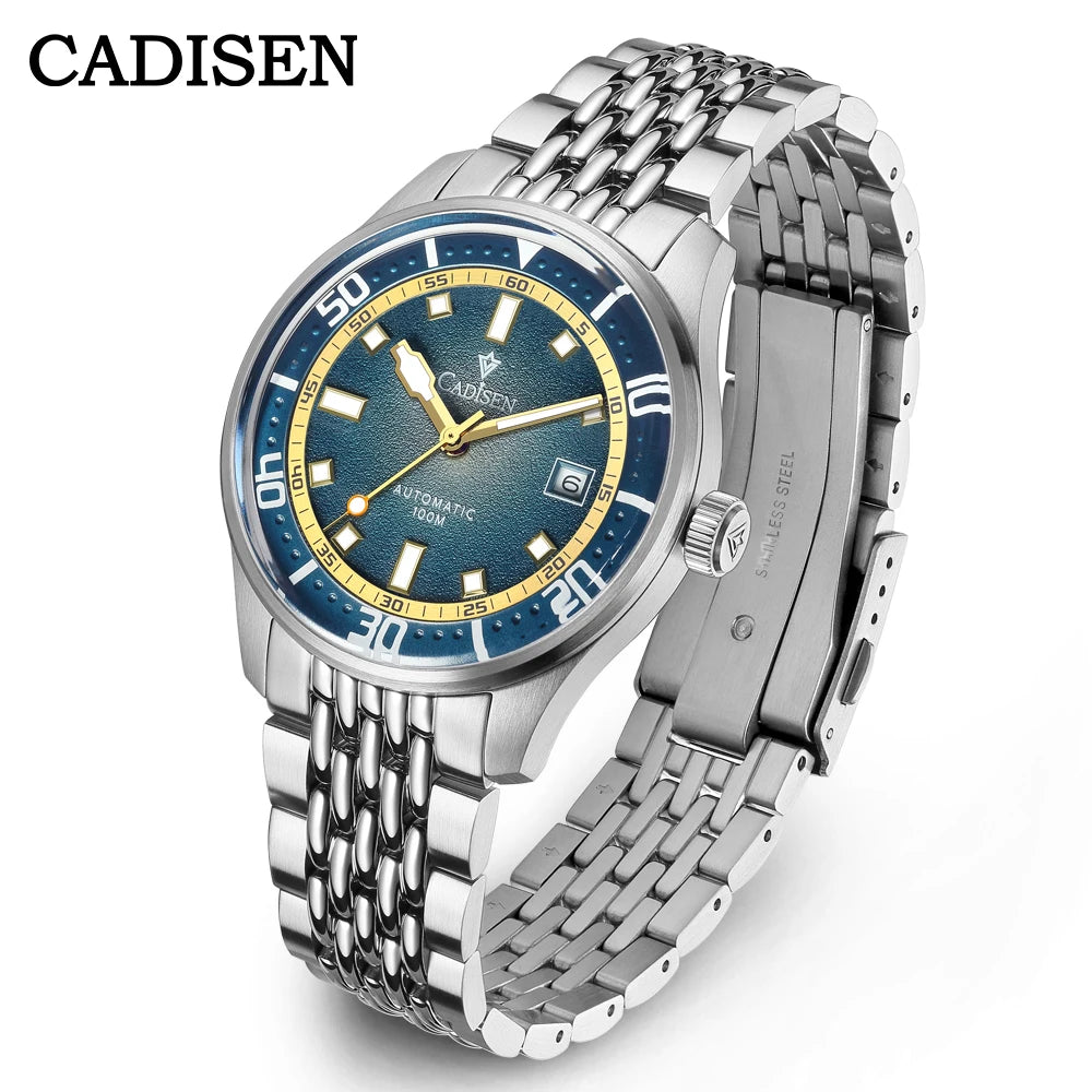 Cadisen Automatic Mechanical Watch Stainless Steel Luminous Mens Business Casual