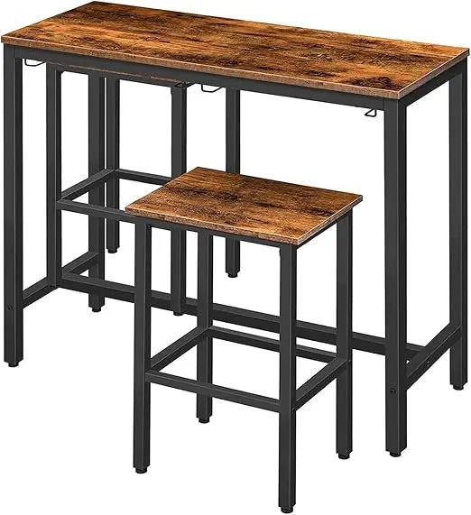 Industrial Bar Table Set With Stools For Small Spaces