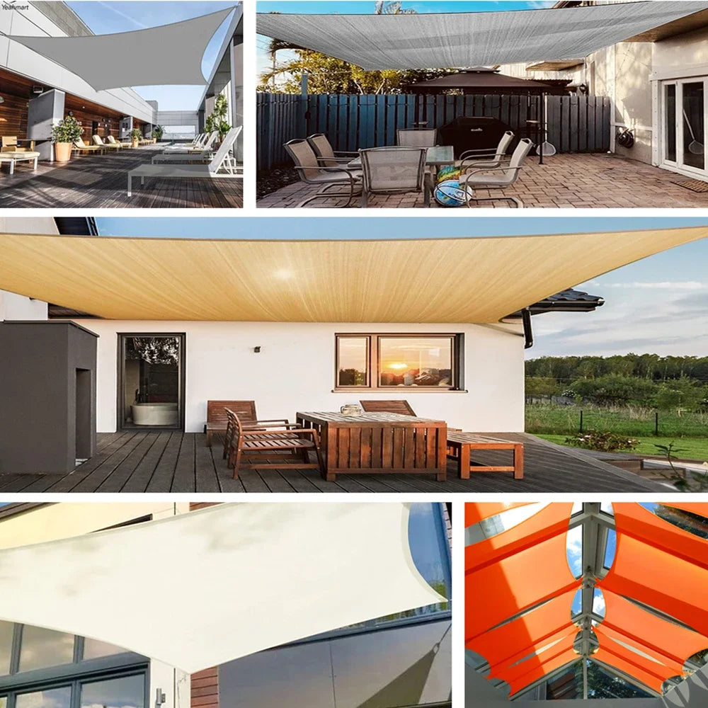 Waterproof Shade Sail With Hardware Kit For Outdoor Patio