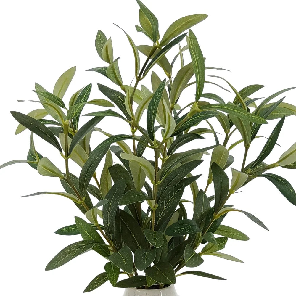 Artificial Olive Plant In Ceramic Vase Tabletop Decor