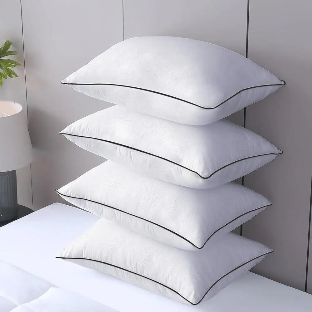 King Size Pillows Set of 4 Soft Supportive Down Alternative Filling Breathable Machine Washable Quality Sleeping Pillows